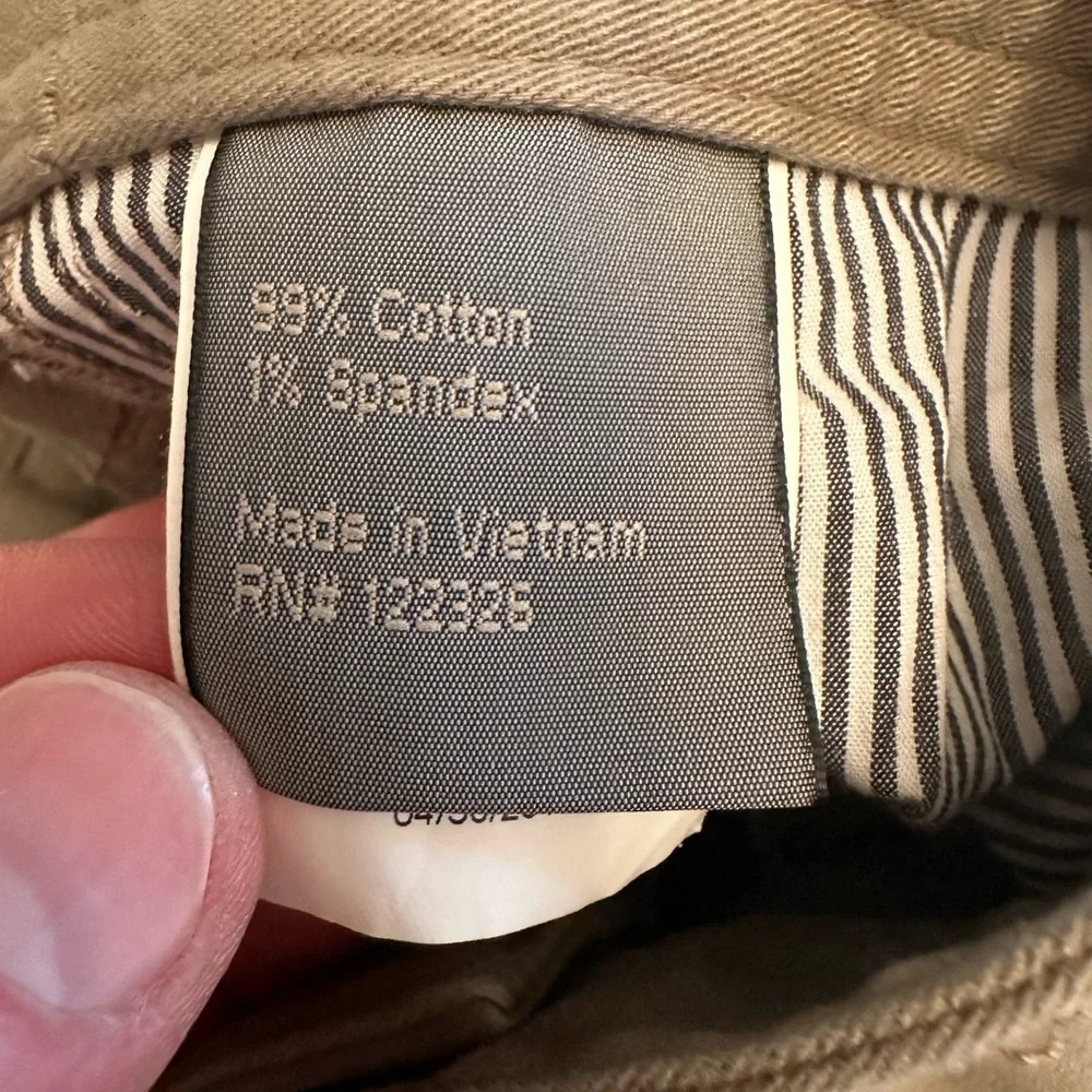 J Hilburn Tan Khaki Brushed Twill 5 Pocket Chino Pants Cotton Spandex Size 38-40